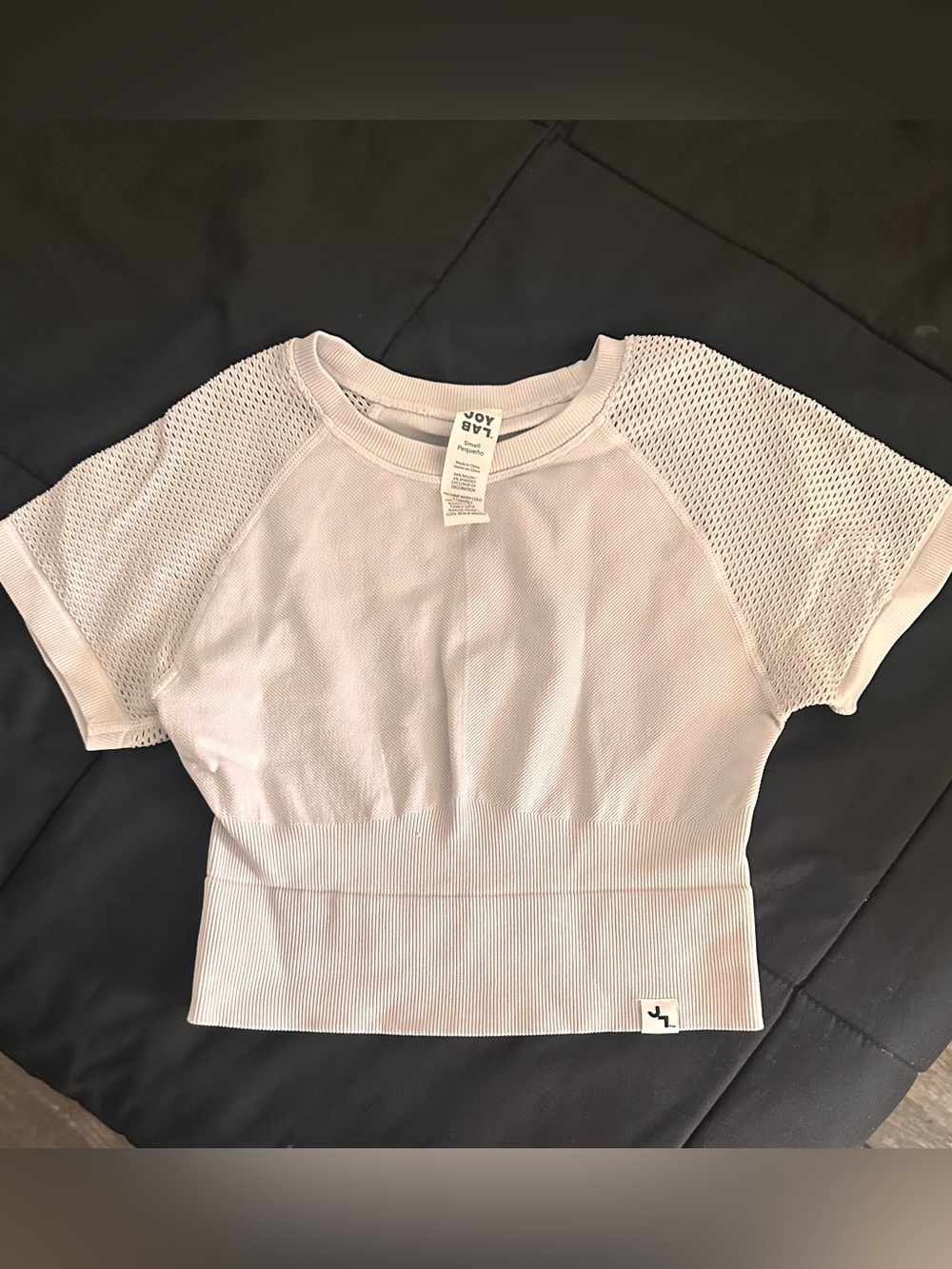 Mesh Sleeve Seamless Crop Tee
